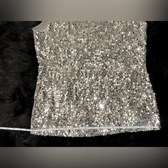 Grey sequin tank top, size S, like new. - Picture 2 of 7